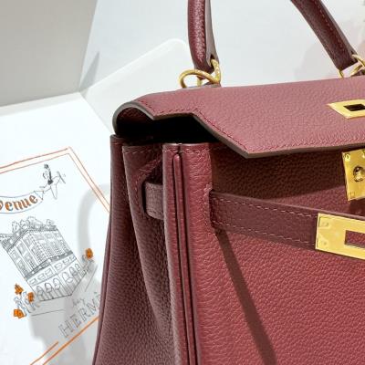 wholesale quality hermes kelly 25 togo retourn bourgogne ghw